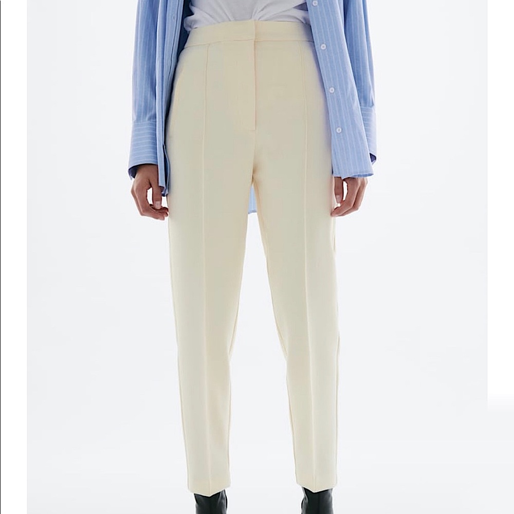🆕 ZARA High-Waist Trousers in Cream SZ S